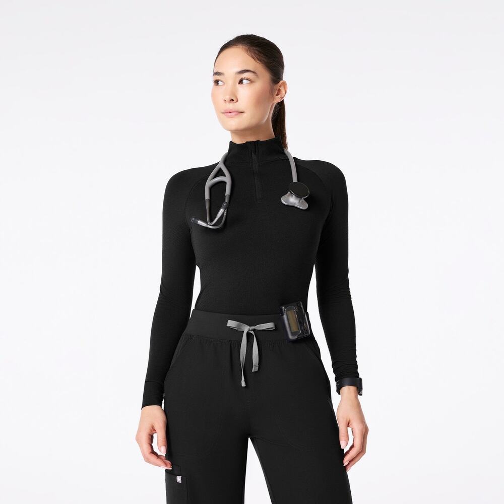 Salta ¼ Zip Long-Sleeved Underscrub black size medium
